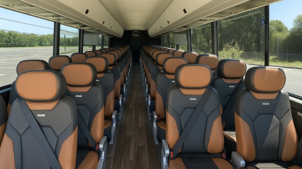 Interior of Charter Bus Company Georgetown's 50 Passenger Charter Bus in Georgetown