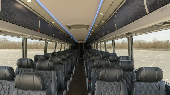 leander 50 passenger charter bus inside