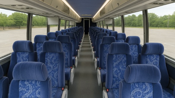 leander 55 passenger charter bus inside