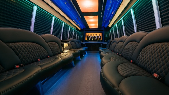 Interior of Charter Bus Company Austin's Party Bus in Austin