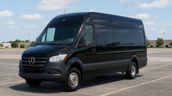 Exterior of Charter Bus Company Cedar Park's Sprinter Van Rental With Driver in Cedar Park